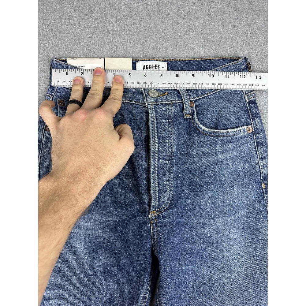 AGOLDE Nico Jeans Womens 24 Blue Medium Wash High Rise Skinny Button Fly NWT - Picture 7 of 13